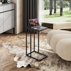 WLIVE Black Side Table Set of 2, C Shaped End