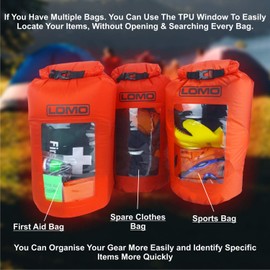 Lomo Lightweight 20L Drybag Rucksack Liner With Transparent Viewing Window - Red
