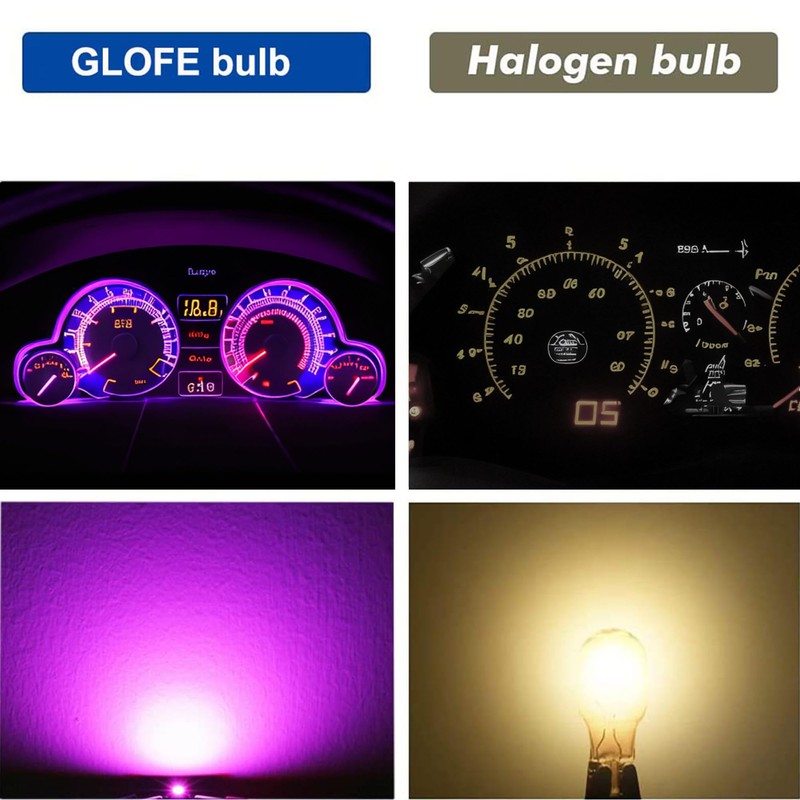 GLOFE T10 194 168 Dash Instrument White LED Light Bulbs