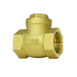 MYWERO 3/4" NPT Swing Brass Check Valve DN20, 3/4 Female Thread Horizontal One Way Check Valve, Oil Water Fuel Gas Air Check Valve to Prevent Water Backflow for Sump Pump and Air Compressor