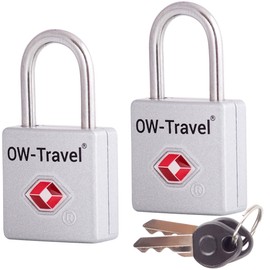 OW-Travel Lock with Key Suitcase Lock Padlock Luggage Lock Security Lock Key Lock Theft Secure Lock TSA Lock for Travel Suitcase Locker Backpack Luggage: 2 Silver