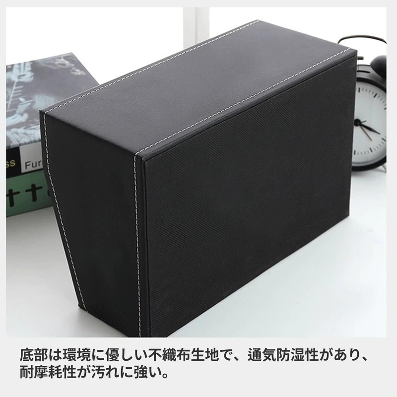 Leather Desk Organizer Pen Holder, Tissue Box, 4 Compartments Stationery