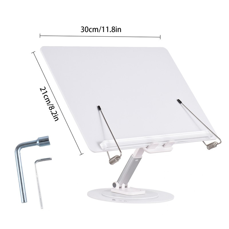 Desktop Book Stand for Reading with 360° Rotating Base &