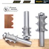 3Pcs Double Beading Router Bits 1/2" Shank,Cutting Height 3/4",7/8",1-3/8" Pair