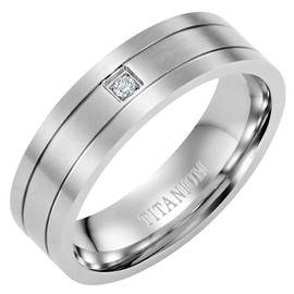 Willis Judd 7mm Titanium Ring for Men Gift Box Wedding Band Ring Mens Engagement Ring Groove Promise Ring Comfort Fit Size R