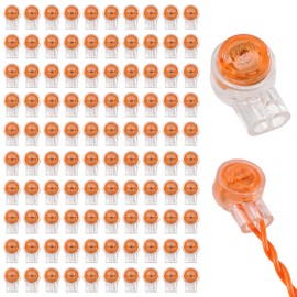 Lyeteung Pack of 100 K1 Cable Connectors, UY Splice Connectors, Buttons, Telephone Cable Connectors, 2-Way Gel Telephone Cable Connectors, Single Wire Connectors, for Cable Data Wire Connections,