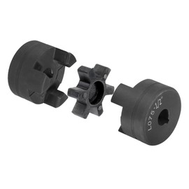 uxcell 1/2" to 1" L075 Flexible 3-Piece L-Jaw Coupling Coupler Set & Buna-N NBR Rubber Spider for Log Splitter Hybrid Equipment