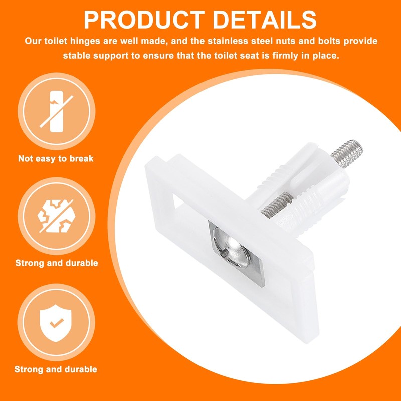 sourcing map 4Pcs Toilet Seat Cover Hinge, 50mm Blind Hole