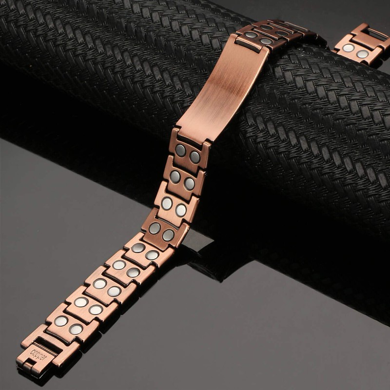 MagEnergy Copper Bracelet for Men, Cross Copper Magnetic Bracelet with