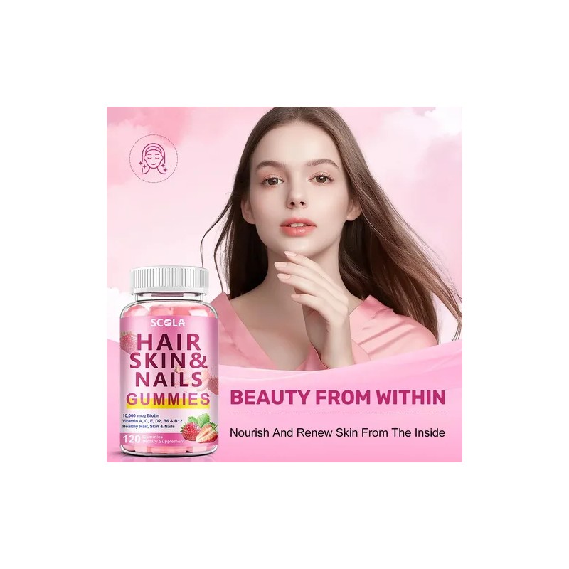 Scola Gomitas Biotina 10000mcg Para Cabello Piel Uñas