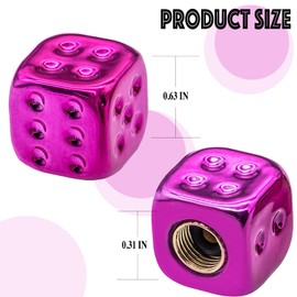 MEAJOO 4PCS Dice Tire Valve Stem Caps, Wheels Tire Air Caps with O Rubber Ring Accessories, Corrosion Resistant Leak-Proof, Universal for Cars, SUVs, Bikes, Trucks and Motorcycles (Purple)