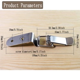 FoyaHome Stainless Steel Spring Loaded Toggle Lock Clasp Buckle Latch for Wooden Case Toolboxes Cabinet Chest Latch Catches Hasps, 4PCS Latch Catches
