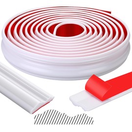 Innconee 19.7ft Peel and Stick Molding Chair Rail Panel Flexible Wall Molding Trim Self Adhesive Panel Moulding for DIY Home Wall Decor Protection Cabinet Border Frame (2.36 Inch,Stylish,White)