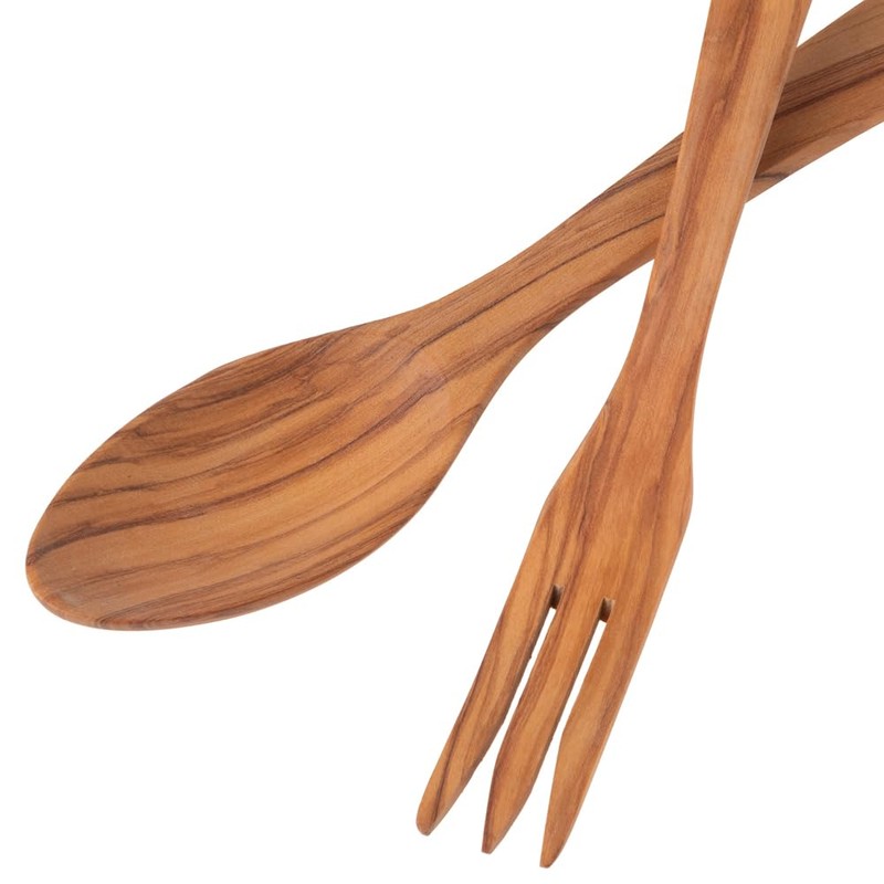 [arteinolivo] Olive Wood Salad Server (Curved Type/30 cm)