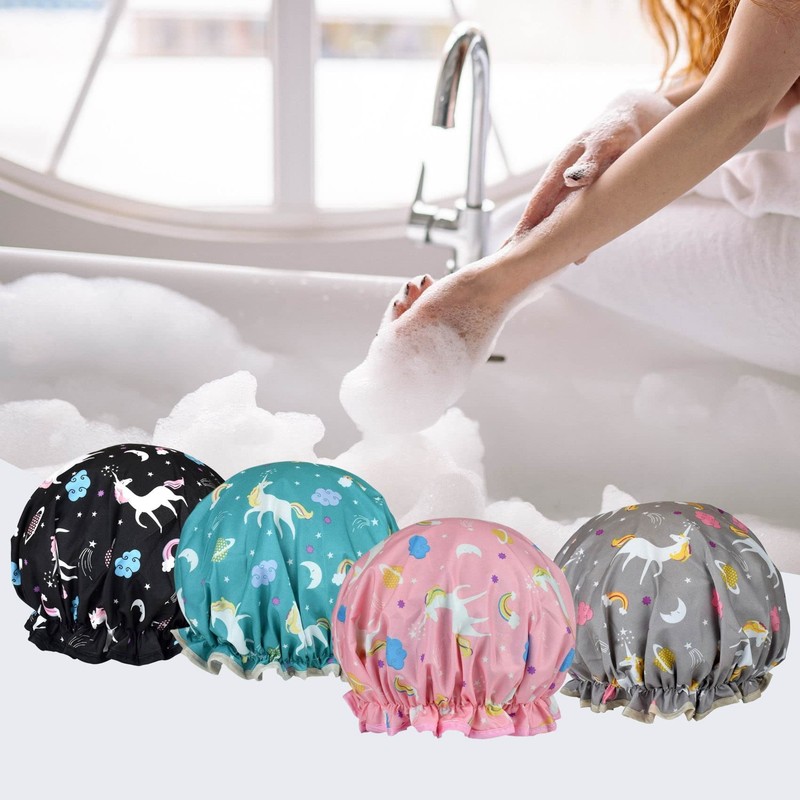 1 Pack Shower Cap for Women, Oil-proof Caps, Double Layers