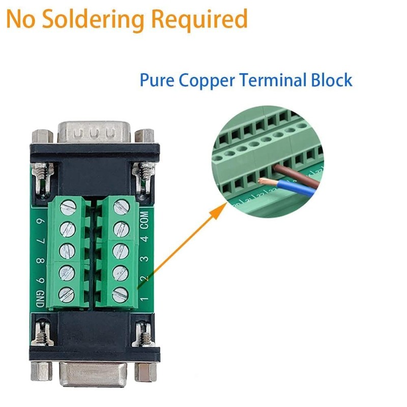 PENGLIN DB9 Male to Female Breakout Board Connector, RS232 D-SUB