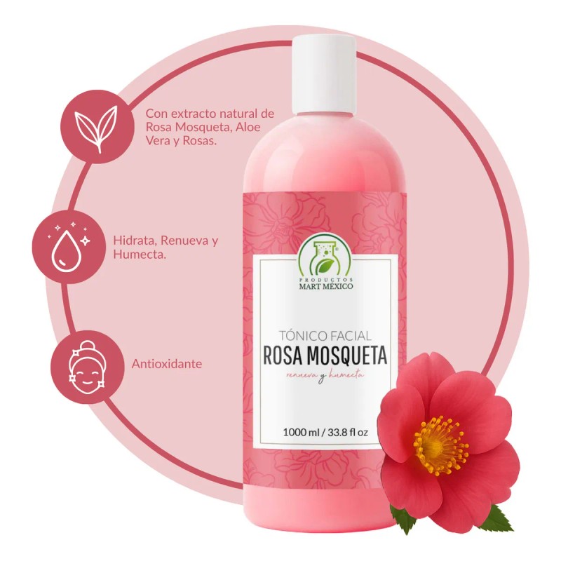 Tónico Rosa Mosqueta Hidratación Profunda Regeneración Toda Piel