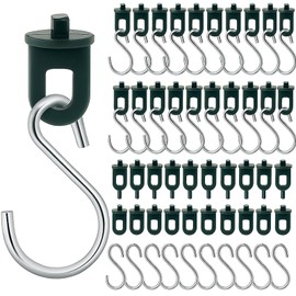 Plant Hook Set for Greenhouse - 50 Running Hooks & 30 S-Hooks Weatherproof & Rustproof Ideal for Plants, Tools & Accessories