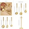 Premium 7-Piece Gold Kitchen Utensil Set with Stand, Stainless Steel