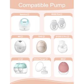 Gotocut Flange Inserts 4PCS 21mm for 24mm Flange/Shield of Most Pumps, Flange Sizing Kit Silicone Flange Insert, Breastfeeding Essentials Kit for New Moms