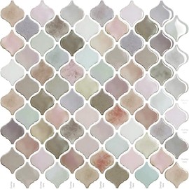 Dream Sticker Tile Sticker, Mosaic Tile Sticker, Rental OK (Can be used with Masking Tape), Waterproof, Heat Resistant up to 120℃, Kitchen, Bathroom DIY Tile Sticker, Moroccan, Cute, Large Size