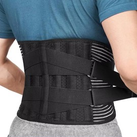 Soporte Lumbar para Hombres y Mujeres，Correa de soporte lumbar ajustable 6 paneles,Protector Cintura de Nailon Transpirable, Adecuado para Baloncesto, Deportes, Fitness, Sentadillas, Entrenamiento (Large)