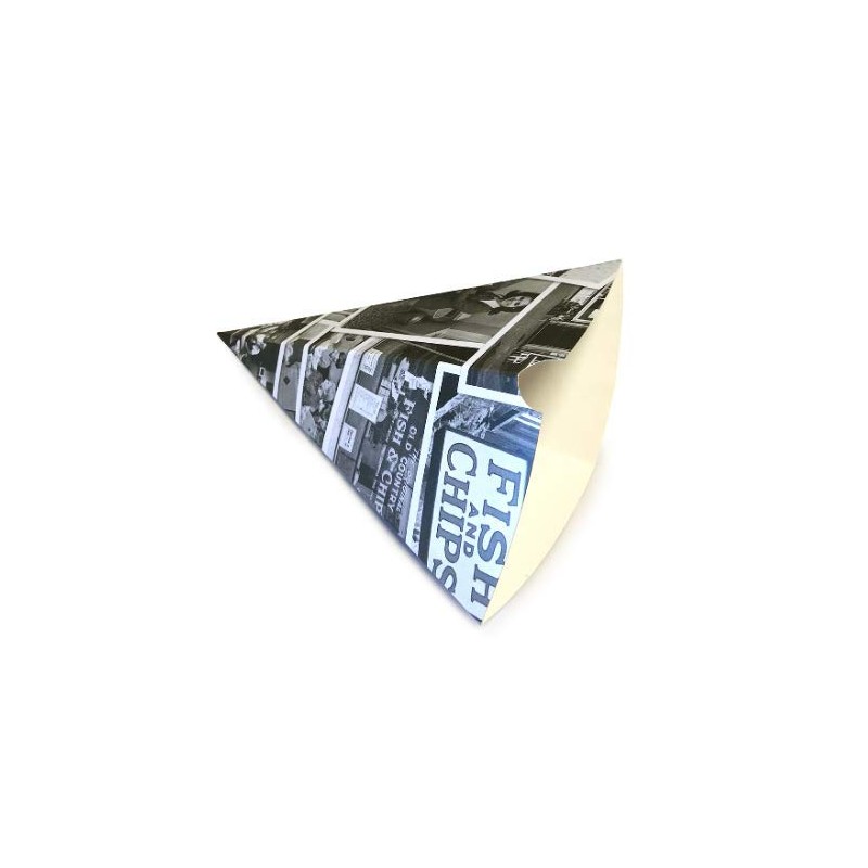 10 x Disposable Newsprint Paper Chip Cones party take away