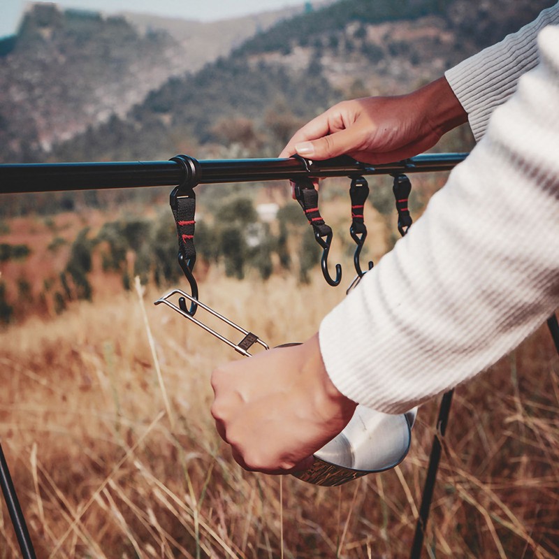 Camping Hanging Rack with Hooks Foldable Aluminum Alloy Portable Stand