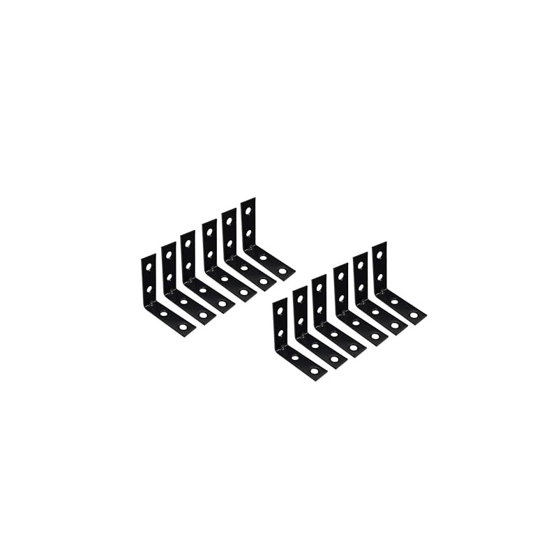 QCAA Angle Bracket Corner Brace Durable Thicker Steel Construction, Black,