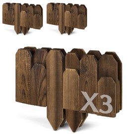 Wood Garden Edging for Landscaping – Flat Panel Fence Border for Flower Beds, Decorative Wooden Stakes for Lawn & Pathway, Durable Natural Wood Design for Outdoor Use