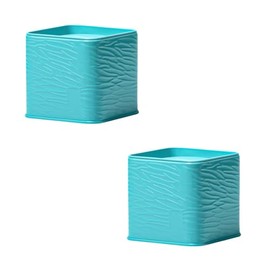 HAN SHENG 2 Pcs Decorative Square Tea Tin Tea Storage Containers Loose Tea Storage Coffee Tins Food Storage Container for Tea Coffee Herb Candy Chocolate Sugar Spices (Light Blue)