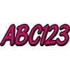 Stiffie STIFFIE Whipline Solid Berry/Black 3" Alpha-Numeric Registration Identification Numbers