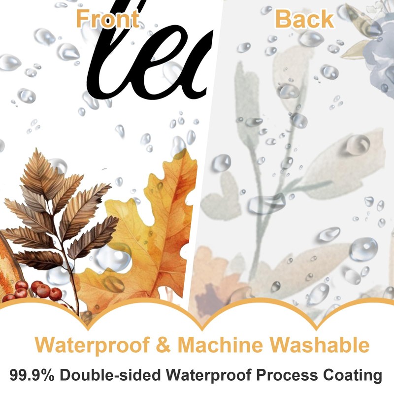 Baccessor Fall Shower Curtain Pumpkin Cross Shower Curtains Autumn Floral