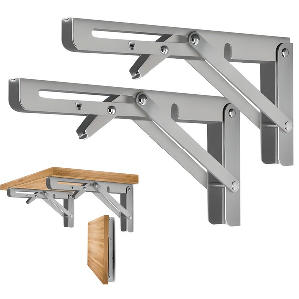 LamChyar Folding Shelf Brackets, Foldable L Brackets, Collapsible Shelf Bracket