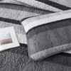 Dobuyly Grey Queen Quilt Set, Boho Bedspread Queen Size, Striped
