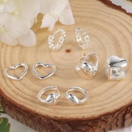 Small Hoop Earrings for Women, ASH'S CHOICE 925 Sterling Silver Heart Earrings Hypoallergenic Multipack Sterling Silver Small Heart Hoop Earrings Set Tiny Sleeper Cartilage Huggie Hoop Earrings