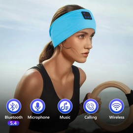 Aurya Sleep Headphones Sports Wireless Bluetooth Headband for Side Sleeper, Bluetooth 5.4, with Ultra-Thin HD Stereo Speaker, Sleeping Headphone for Women Men Running Yoga Workout