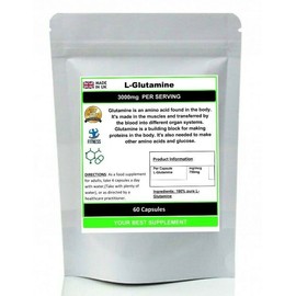 L Glutamine Capsules 750mg Amino Acids Pure HIGH Absorbent 30