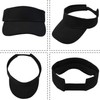 Rbenxia 5 Pieces of Black Adjustable Sport Visors Sun Visor