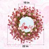 LLZLL Valentines Day Wreath Decor, 22inch Artificial Pink Wreath with