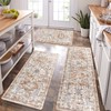 Pauwer Boho Kitchen Rugs Sets of 3 Non Slip Rubber