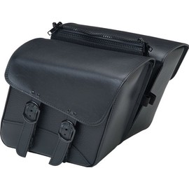 Dowco Willie & Max 59588-00 Black Jack Series: Synthetic Leather Compact Slant Motorcycle Saddlebag Set, Black, Universal Fit, 10 Liter Each/20 Liter Total Capacity