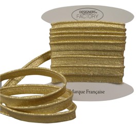 designers-factory Gold Lurex Piping - enhances All Your Creations - Perfect Even When You Start Sewing - it can be Ironed and Washed in The Machine at 30 °C (per 5 metres)