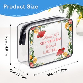 Christian Gifts Religious Gift for Her Bible Verse Makeup Bag Inspirational Faith Gifts for Women God Christmas Birthday Spiritual Gifts for Best Friend Sister Mom Cosmetic Bag Clear Toiletry Pouch