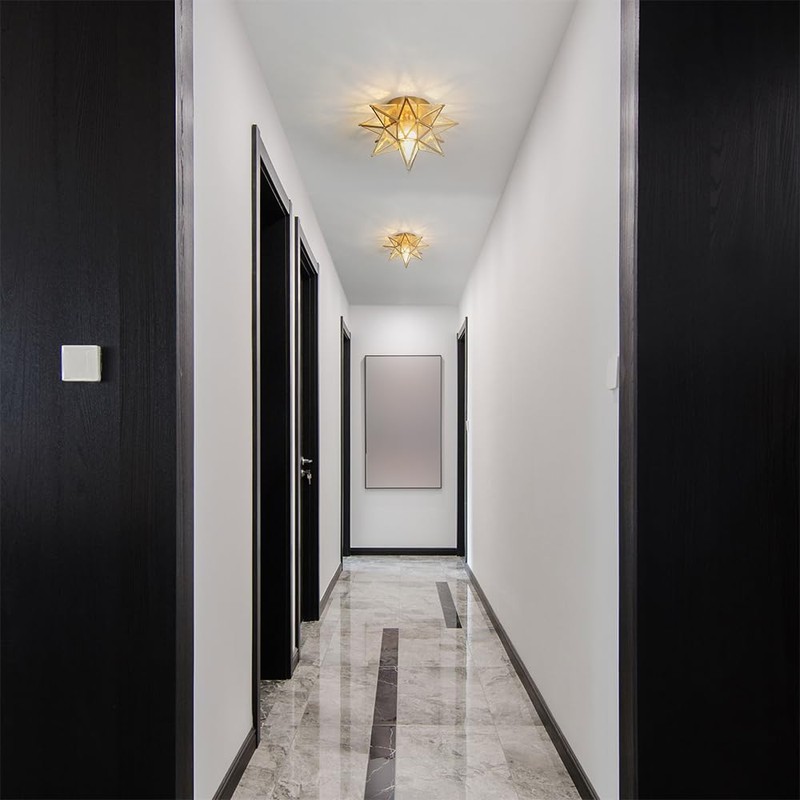 Aeyee Moravian Star Ceiling Light, Moroccan Flush Mount Ceiling Lighting