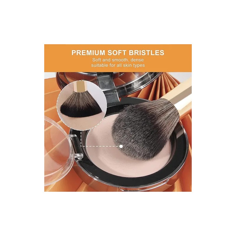 Brochas De Maquillaje Profesional,set 10 Con Estuche,esponja Color Negro