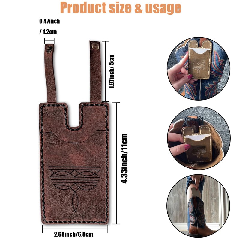 Numfog Boot Wallet for Women,Western Boot Wallet with Snap Strap,Leather