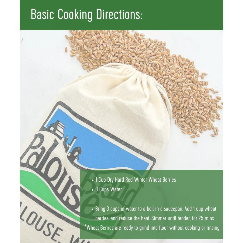 Palouse Brand Bulk Red Winter Wheat Berries, 18 LBS