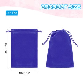 PATIKIL Velvet Gift Bags, 12 Pack 4 x 6 Inch Velvet Drawstring Bag Jewelry Pouch Gift Packaging Bag for Wedding Favor Party Birthday Festivals Blue