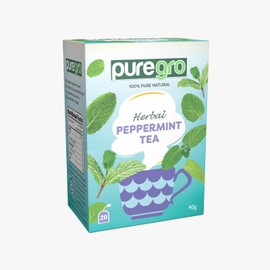 Puregro Peppermint Tea 40g [20 Tea Bag] | Pack of 6 | 100% Pure Natural | Mint Tea | CAFFEINE FREE.